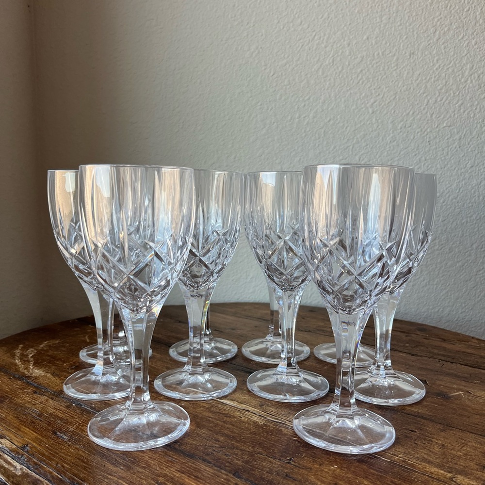 Set of 10 Gorham Lady Anne Signature Crystal Water Goblet